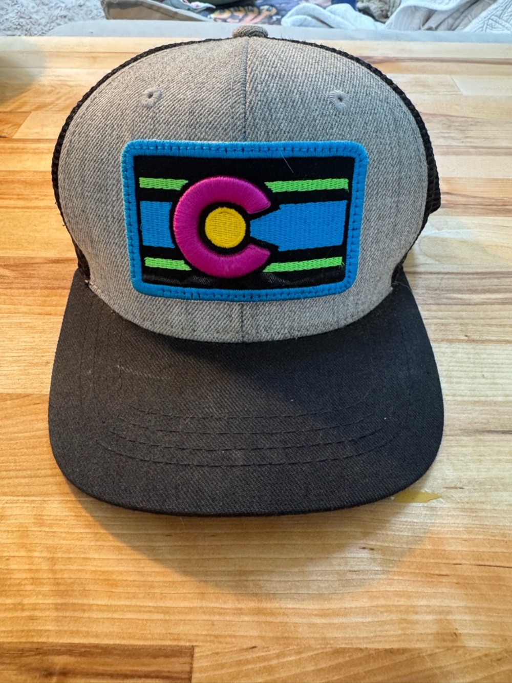 Colorado Limited Teucker Hat Black Mesh SnapBack Retro Colorado Flag Patch Cap
